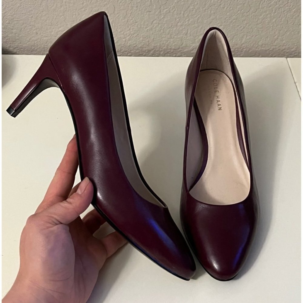 NEW Cole Haan | Helen Grand Red Burgundy Leather Pumps Sz 7.5 W05333